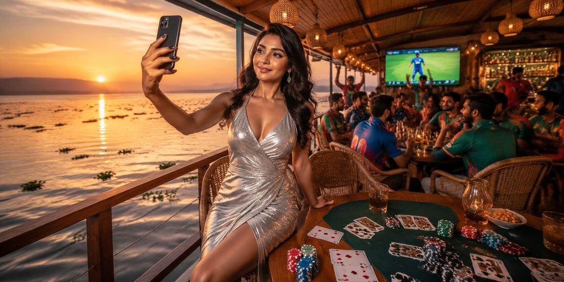 টাঙ্গুয়ার হাওরের পাশে বসে kk1111 বোনাস কৌশল দেখছেন একজন ক্রিকেট প্রেমী